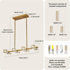 Modern 4-Light Crystal Ceiling Light Semi Flush Mount