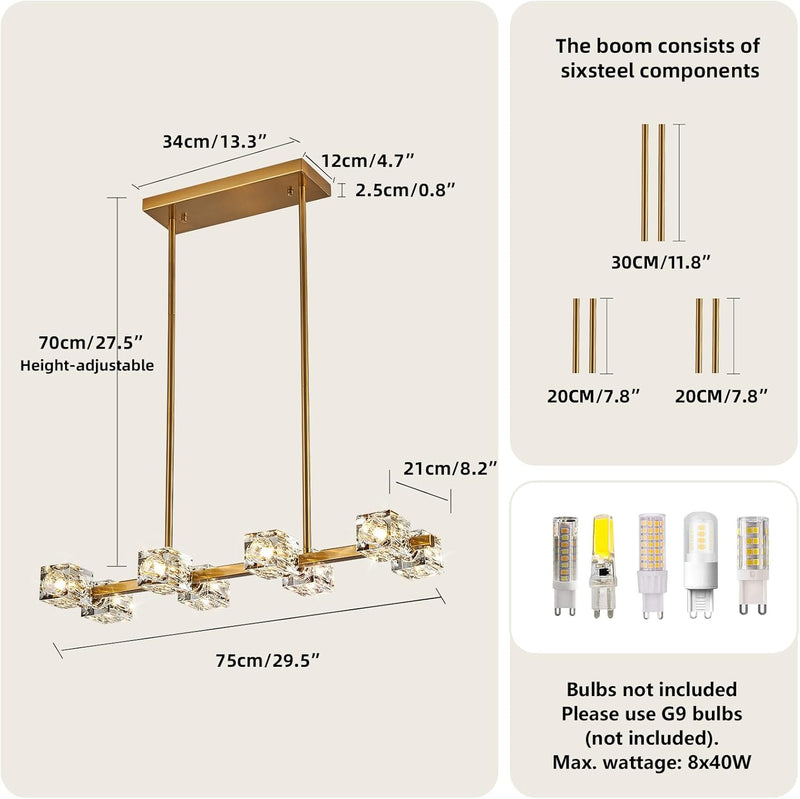 Modern 4-Light Crystal Ceiling Light Semi Flush Mount