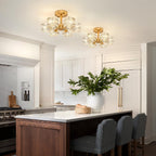 Modern 4-Light Crystal Ceiling Light Semi Flush Mount