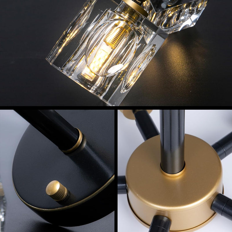 Modern 4-Light Crystal Ceiling Light Semi Flush Mount