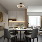 Modern 4-Light Crystal Ceiling Light Semi Flush Mount