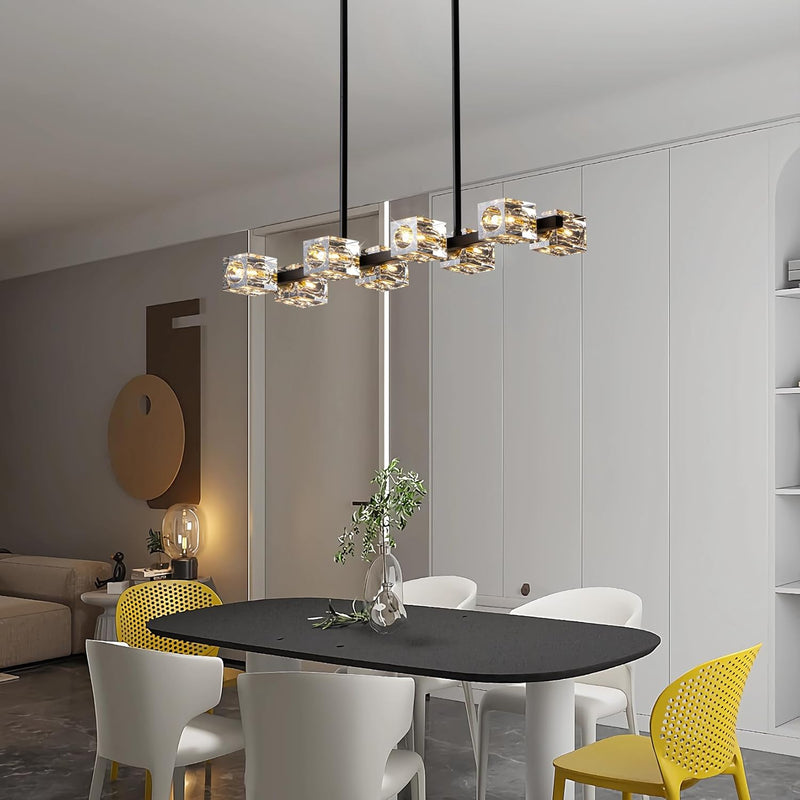 Modern 4-Light Crystal Ceiling Light Semi Flush Mount