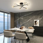 Modern 4-Light Crystal Ceiling Light Semi Flush Mount