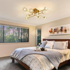 Modern 4-Light Crystal Ceiling Light Semi Flush Mount