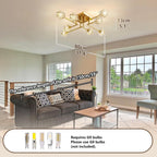 Modern 4-Light Crystal Ceiling Light Semi Flush Mount
