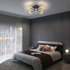 Modern 4-Light Crystal Ceiling Light Semi Flush Mount