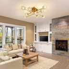 Modern 4-Light Crystal Ceiling Light Semi Flush Mount