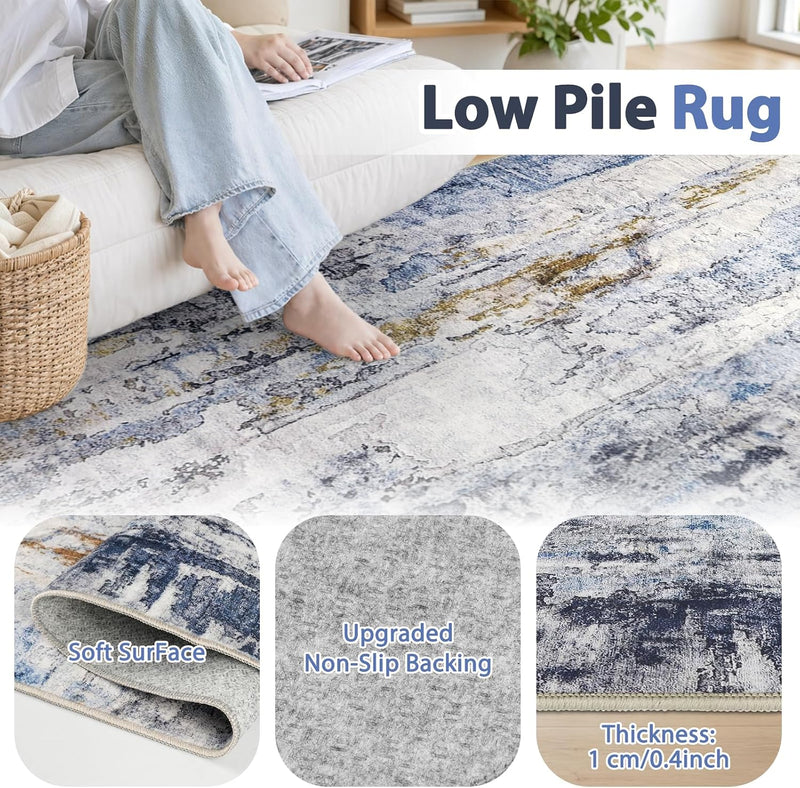 Modern Abstract Area Rug Living Room