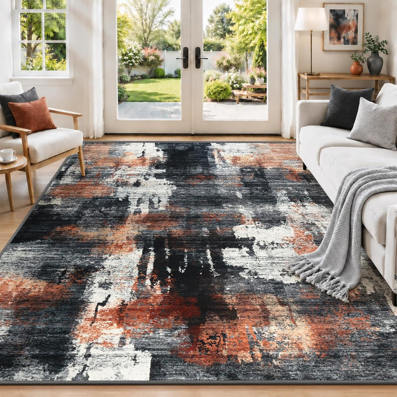 Modern Abstract Area Rug Living Room