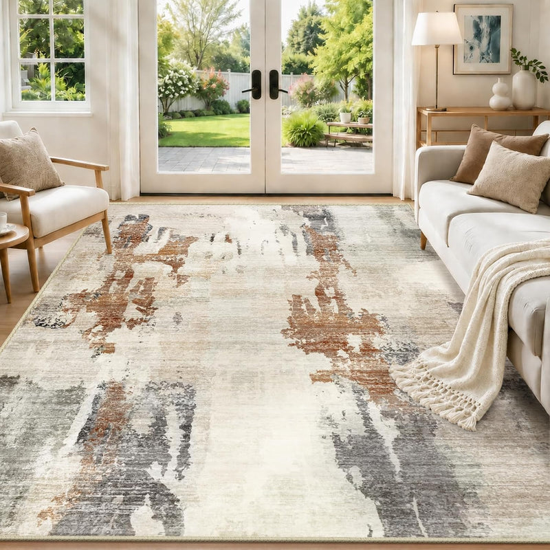 Modern Abstract Area Rug Living Room