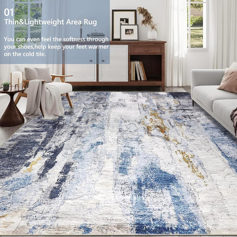 Modern Abstract Area Rug Living Room
