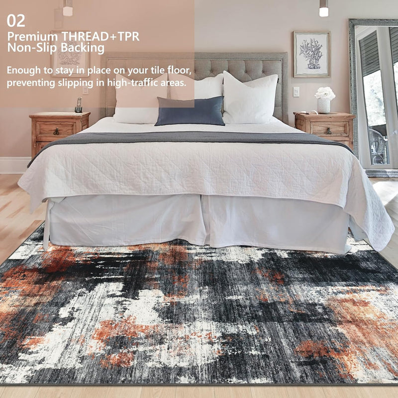 Modern Abstract Area Rug Living Room Extra Large