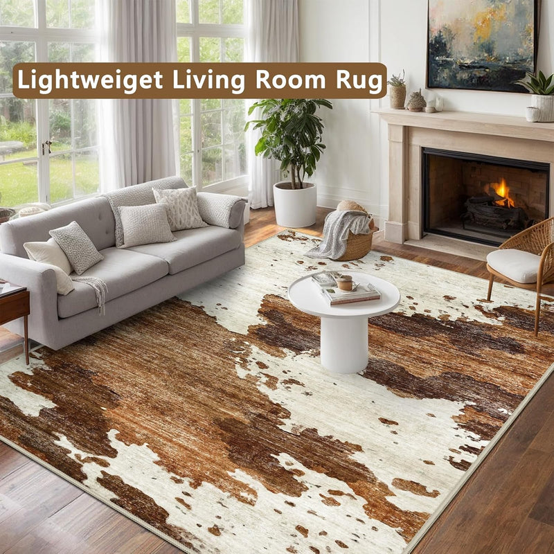 Modern Abstract Area Rug Living Room Extra Large
