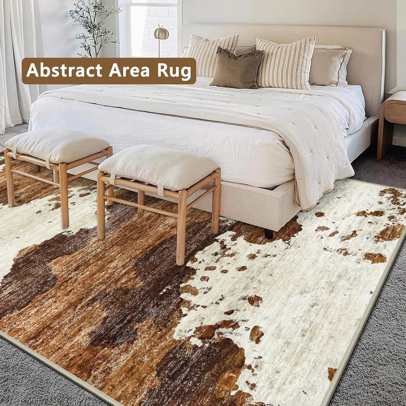 Modern Abstract Area Rug Living Room Extra Large