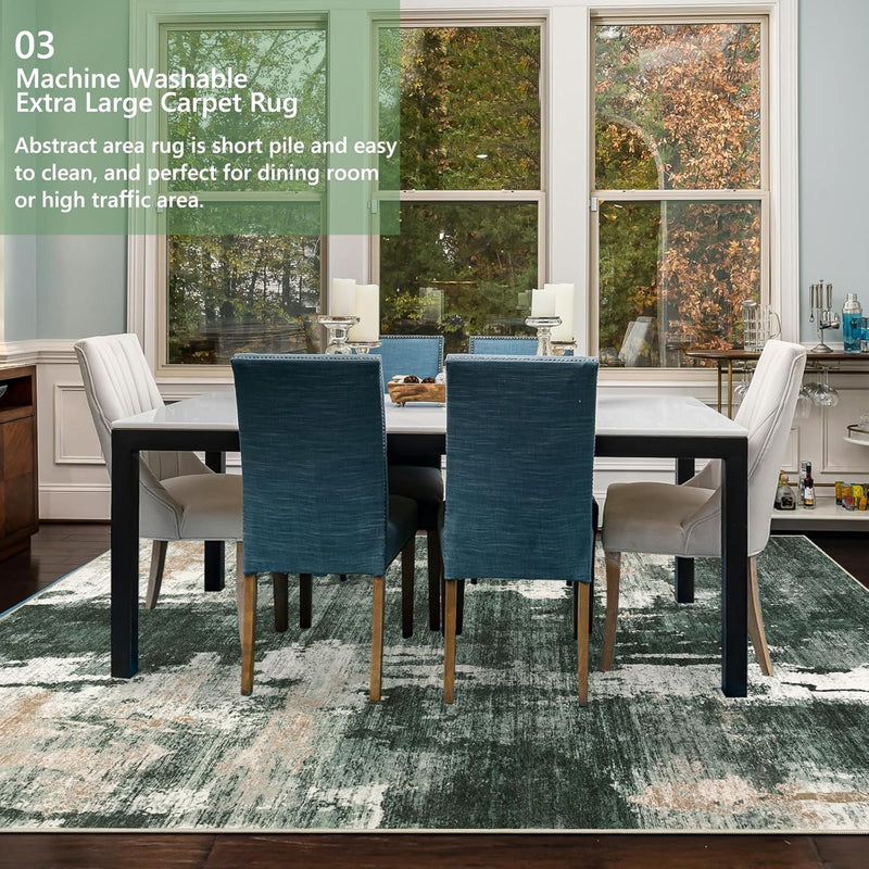 Modern Abstract Area Rug Living Room Extra Large