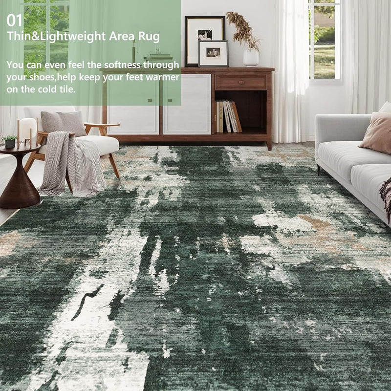 Modern Abstract Area Rug Living Room Extra Large