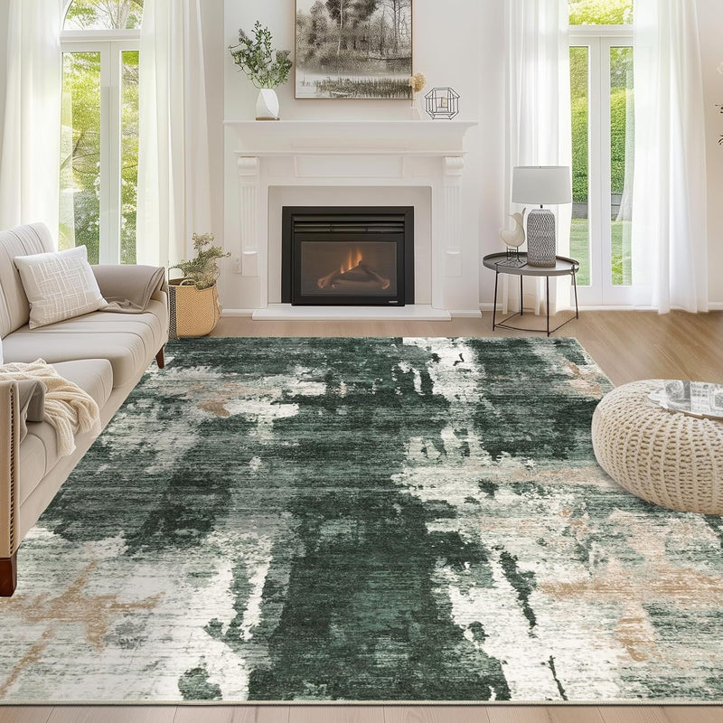 Modern Abstract Area Rug Living Room Extra Large