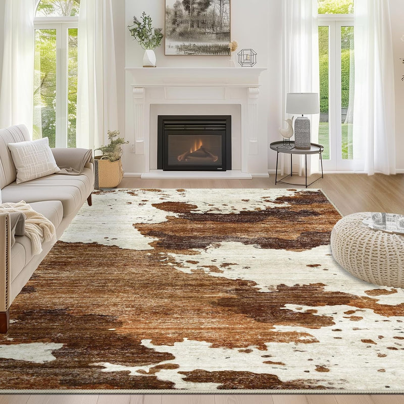 Modern Abstract Area Rug Living Room Extra Large