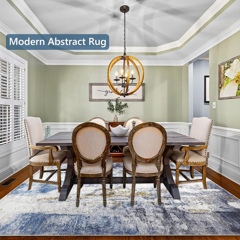 Modern Abstract Area Rug Living Room Extra Large