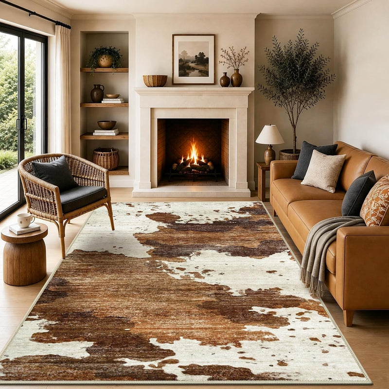 Modern Abstract Area Rug Living Room Extra Large