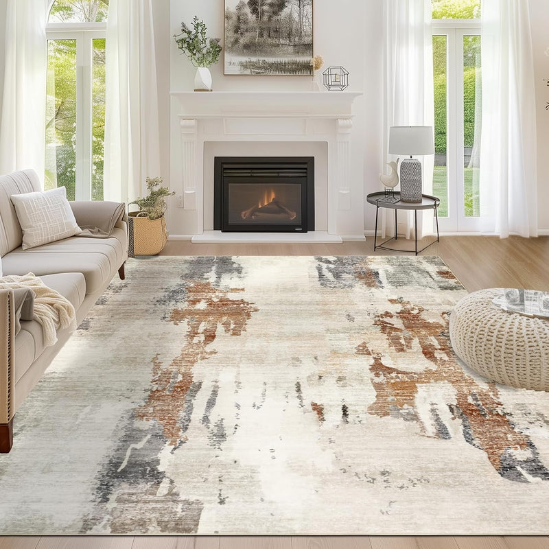 Modern Abstract Area Rug Living Room Extra Large
