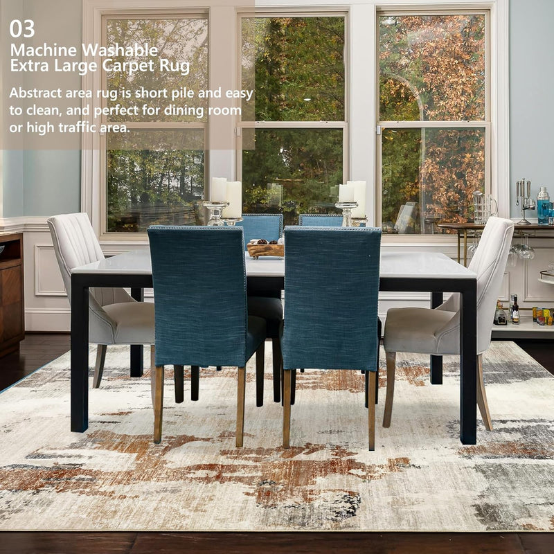 Modern Abstract Area Rug Living Room Extra Large