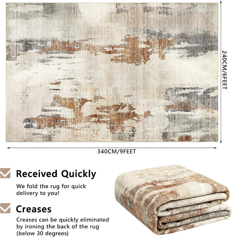Modern Abstract Area Rug Living Room Extra Large