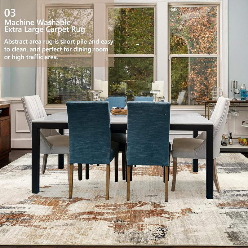 Modern Abstract Area Rug Living Room Extra Large