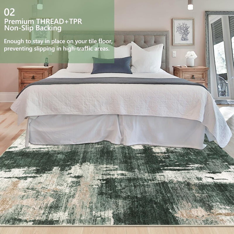 Modern Abstract Area Rug Living Room Extra Large