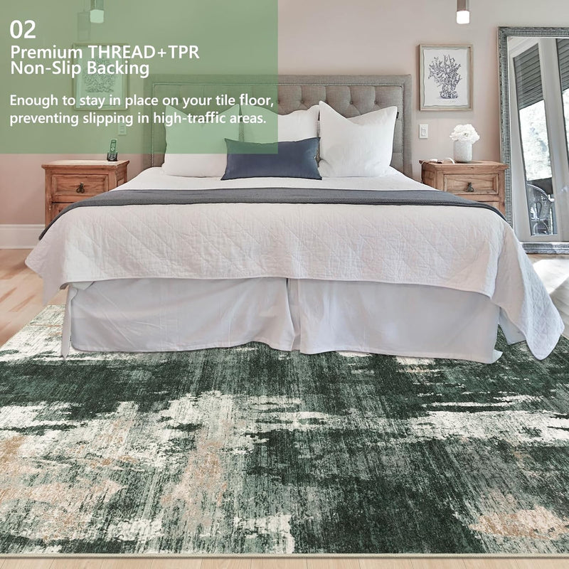 Modern Abstract Area Rug Living Room Extra Large