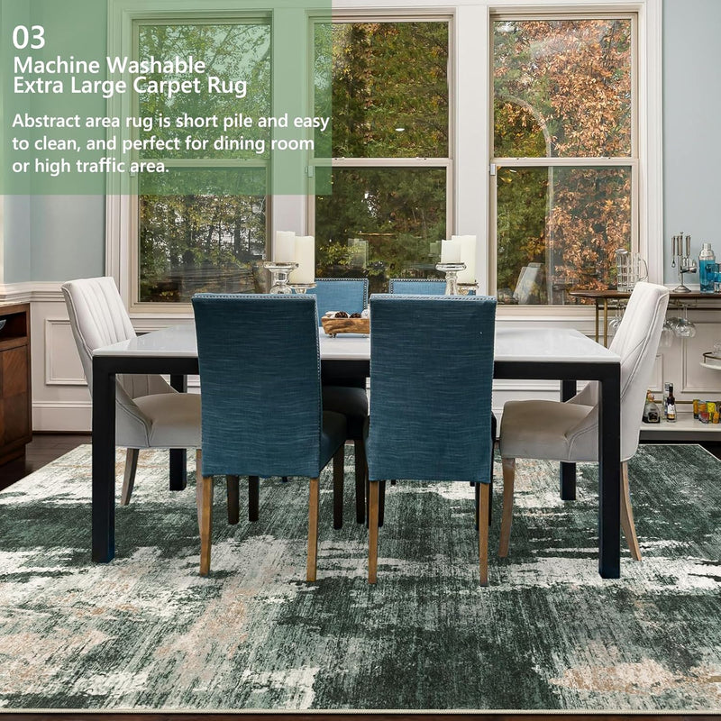 Modern Abstract Area Rug Living Room Extra Large
