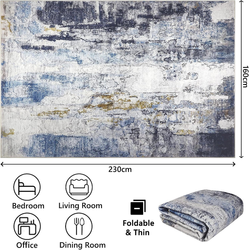 Modern Abstract Area Rug Living Room Extra Large