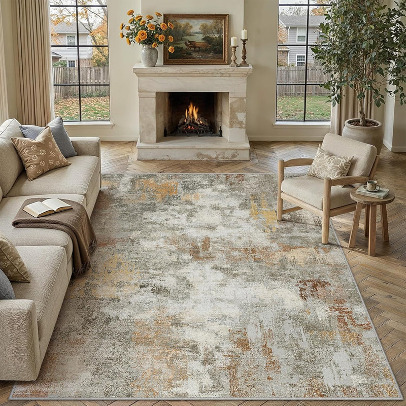 Hallway Runner Rug Washable Abstract Carpet Non