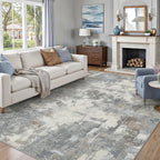Modern Abstract Area Rug Living Room Extra Large