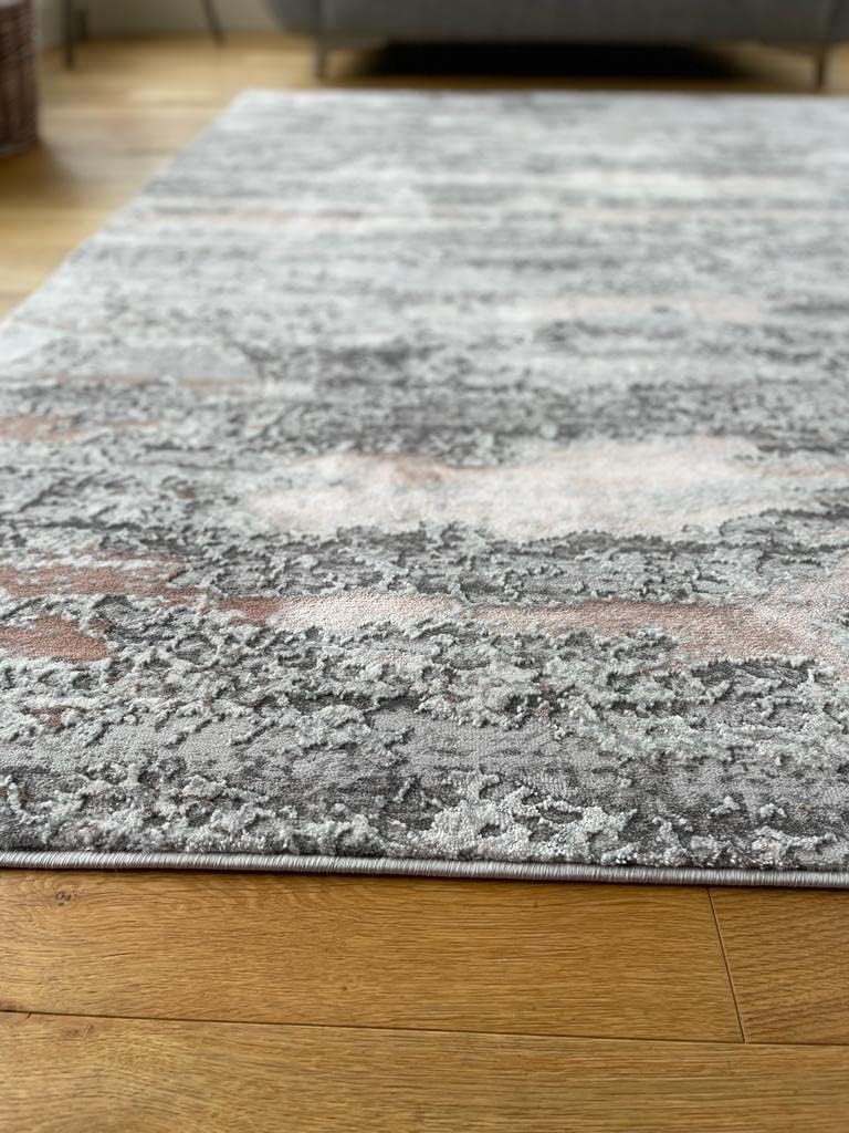 Modern Abstract Designer Metallic Blush Marble Effect Area
