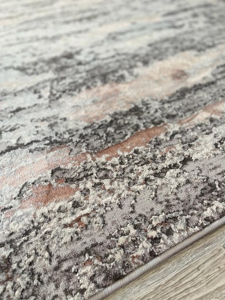 Modern Abstract Designer Metallic Blush Marble Effect Area