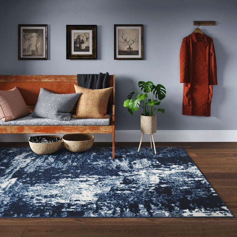 Modern Abstract Living Room Area Rug Painterly Brushstroke