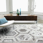 Modern Abstract Shiny Rug Silky Shimmer Soft High-Shine