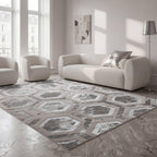 Modern Abstract Shiny Rug Silky Shimmer Soft High-Shine