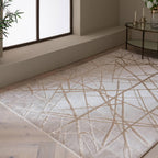 Modern Abstract Shiny Rug Silky Shimmer Soft High-Shine