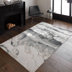 Modern Abstract Shiny Rug Silky Shimmer Soft High-Shine