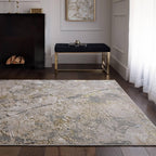 Modern Abstract Shiny Rug Silky Shimmer Soft High-Shine