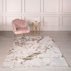 Modern Abstract Shiny Rug Silky Shimmer Soft High-Shine