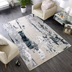 Modern Abstract Shiny Rug Silky Shimmer Soft High-Shine