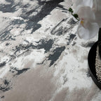 Modern Abstract Shiny Rug Silky Shimmer Soft High-Shine