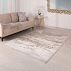 Modern Abstract Shiny Rug Silky Shimmer Soft High-Shine