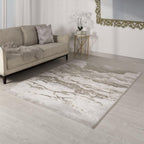 Modern Abstract Shiny Rug Silky Shimmer Soft High-Shine