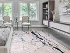 Modern Abstract Shiny Rug Silky Shimmer Soft High-Shine