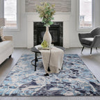 Modern Abstract Shiny Rug Silky Shimmer Soft High-Shine