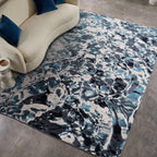 Modern Abstract Shiny Rug Silky Shimmer Soft High-Shine